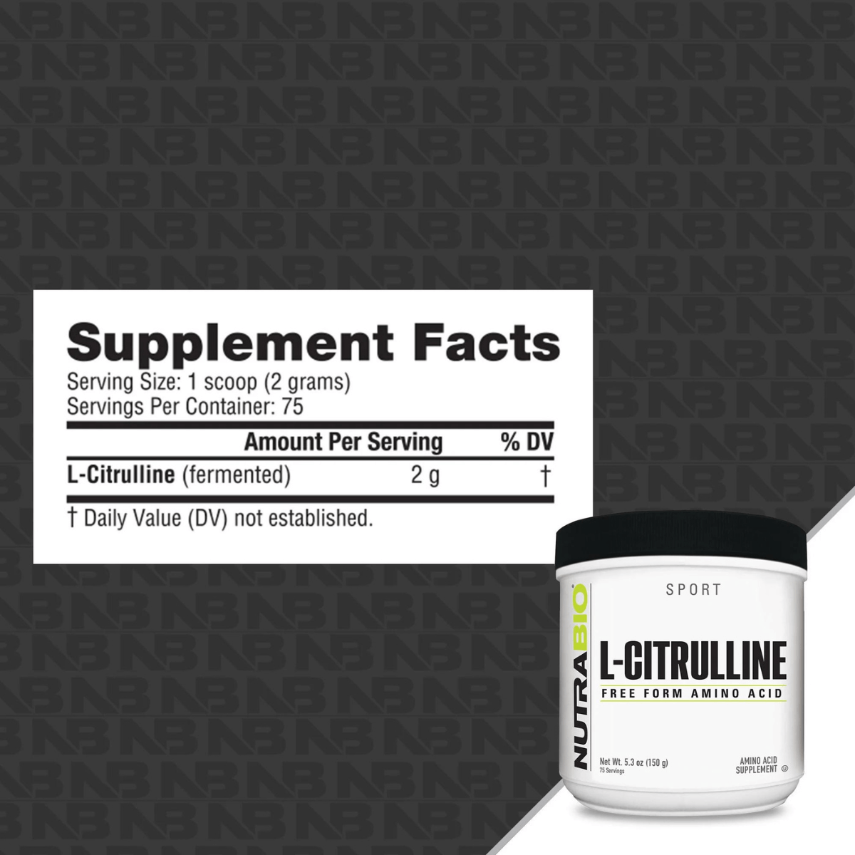 Citrulina en Polvo NutraBio Supp Fact Citrulina en Polvo Supp Fact NutraBio