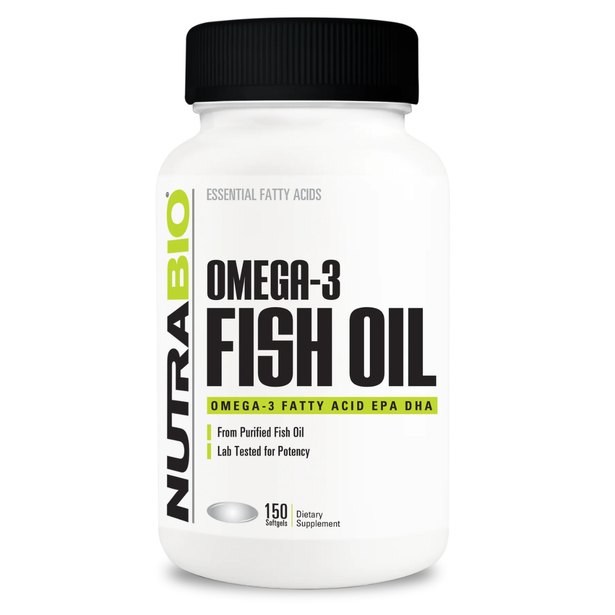 Omega 3 NutraBio - Aceite de Pescado, 150 softgels