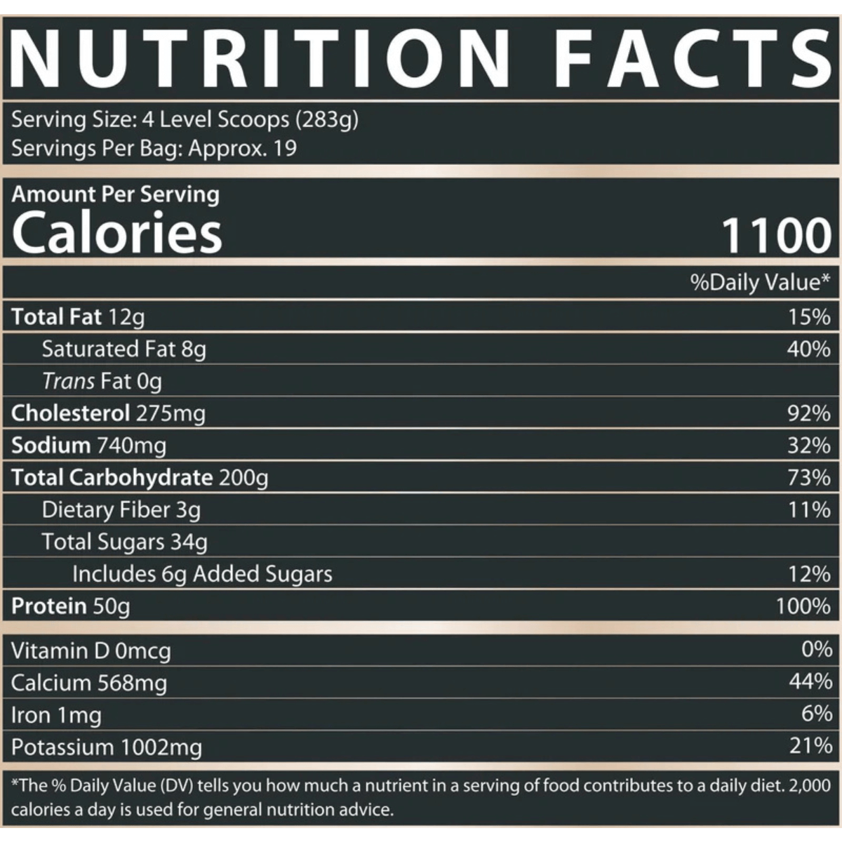 Mass Infusion 12 lbs Vainilla Supp Fact