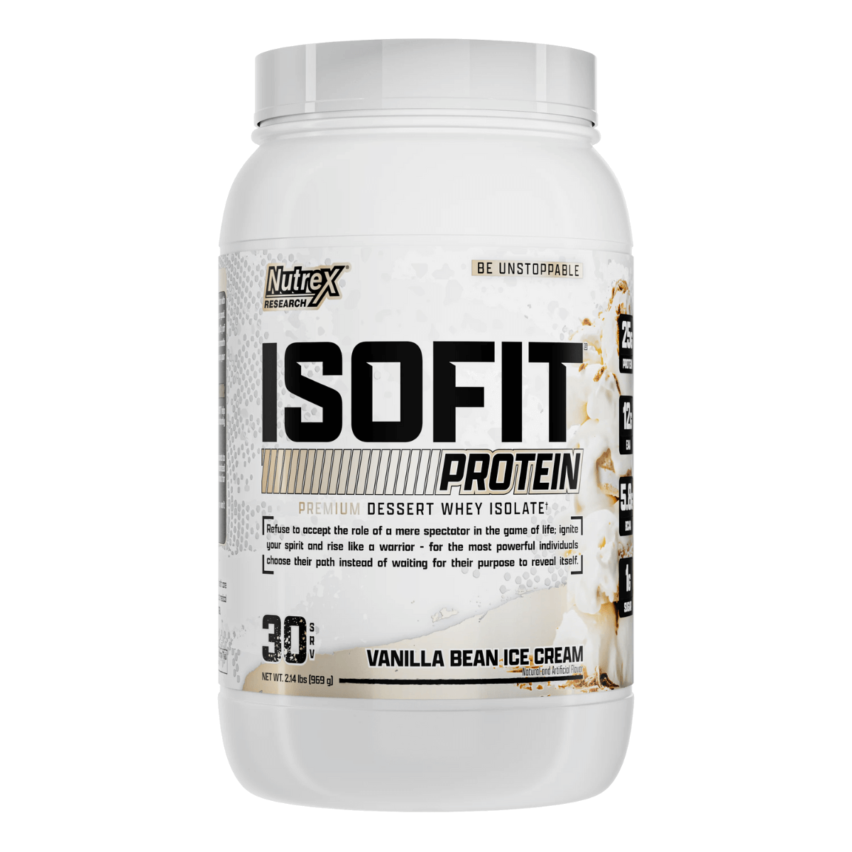 IsoFit 2lbs Vainilla, 100% aislado de suero en polvo (Isolate whey protein)