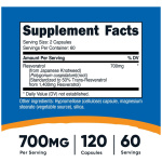 Resveratrol NutriCost Label