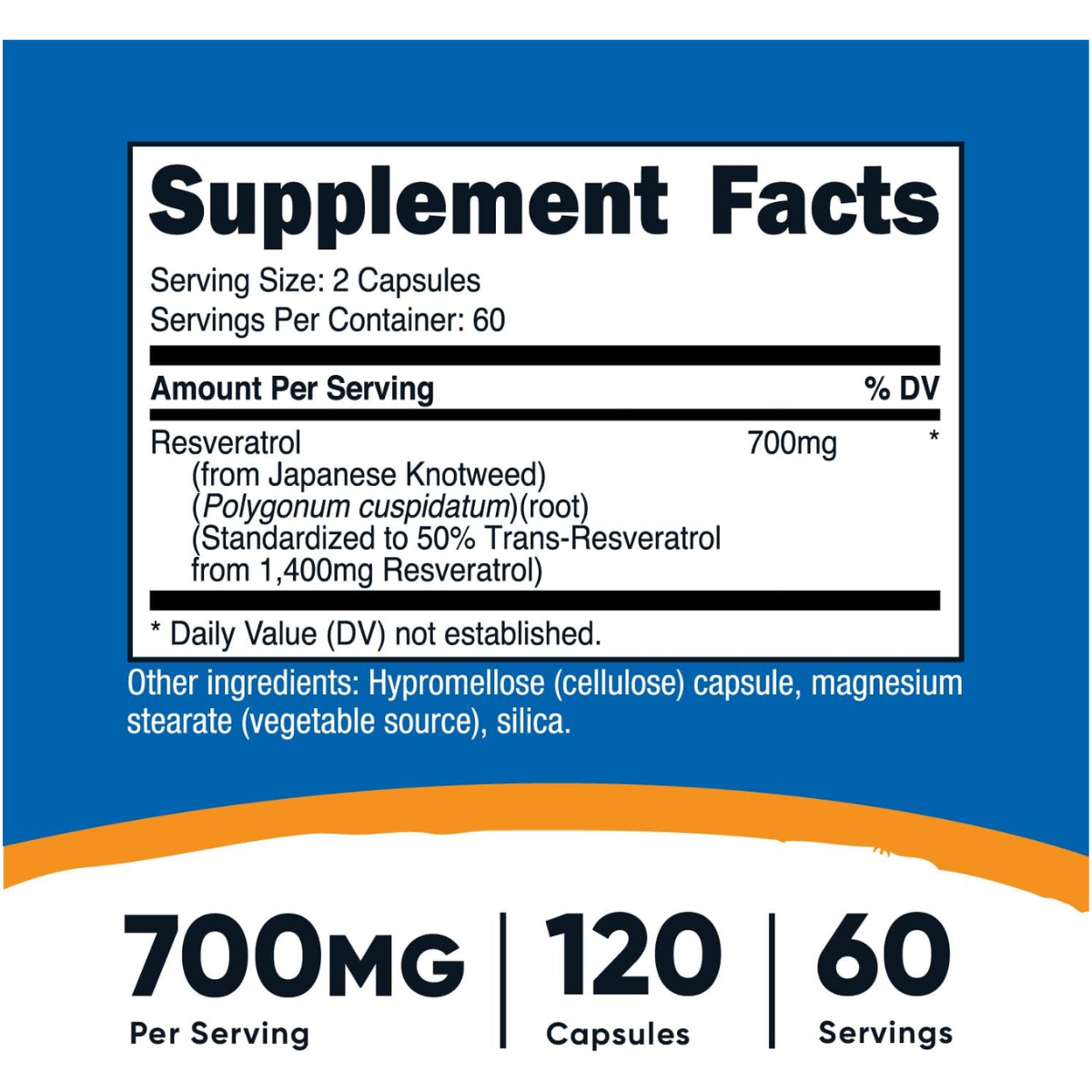 Resveratrol NutriCost Label