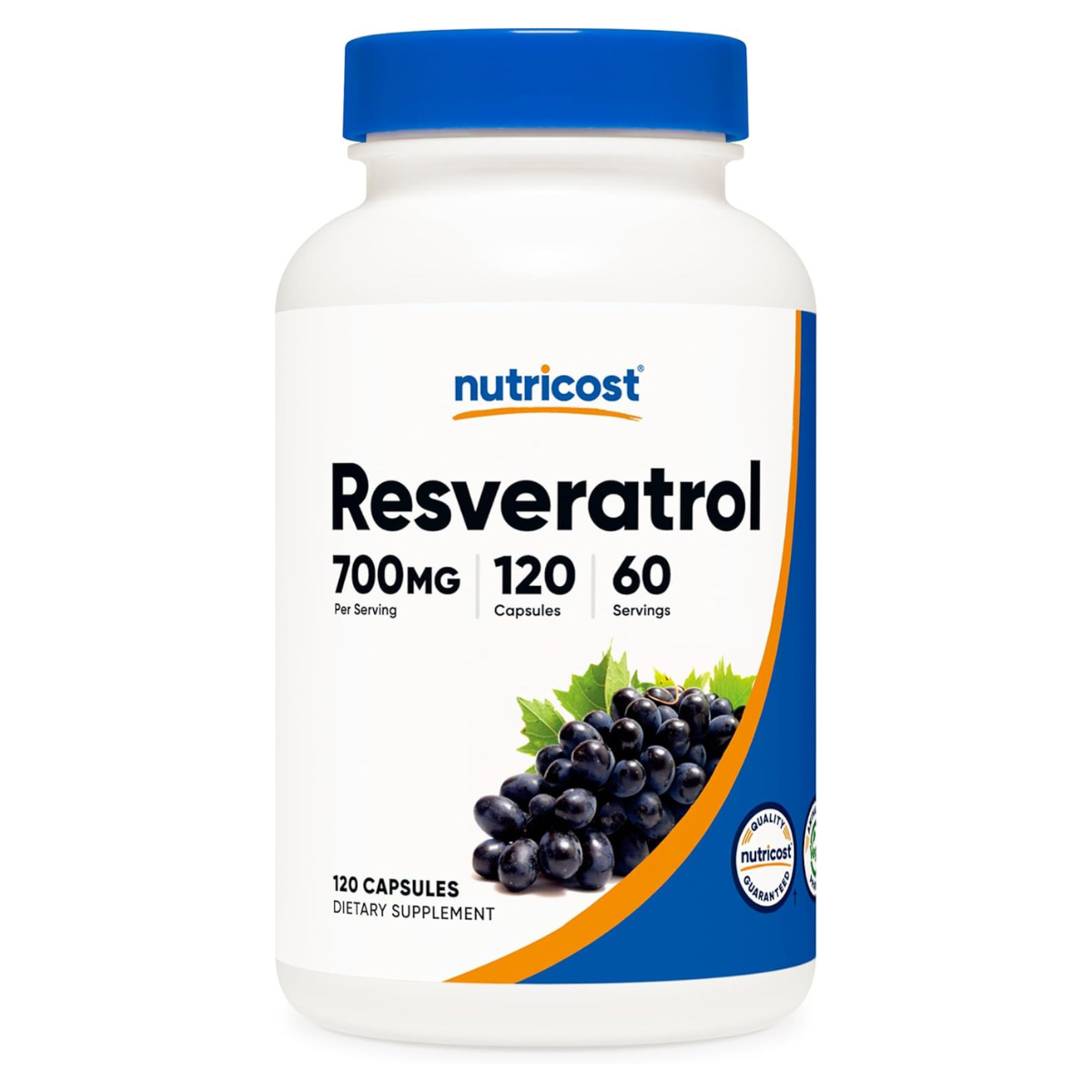 Resveratrol NutriCost Nutricost Resveratrol 700 mg – 120 cápsulas Antioxidante natural que apoya la salud cardiovascular, cognitiva y articular.