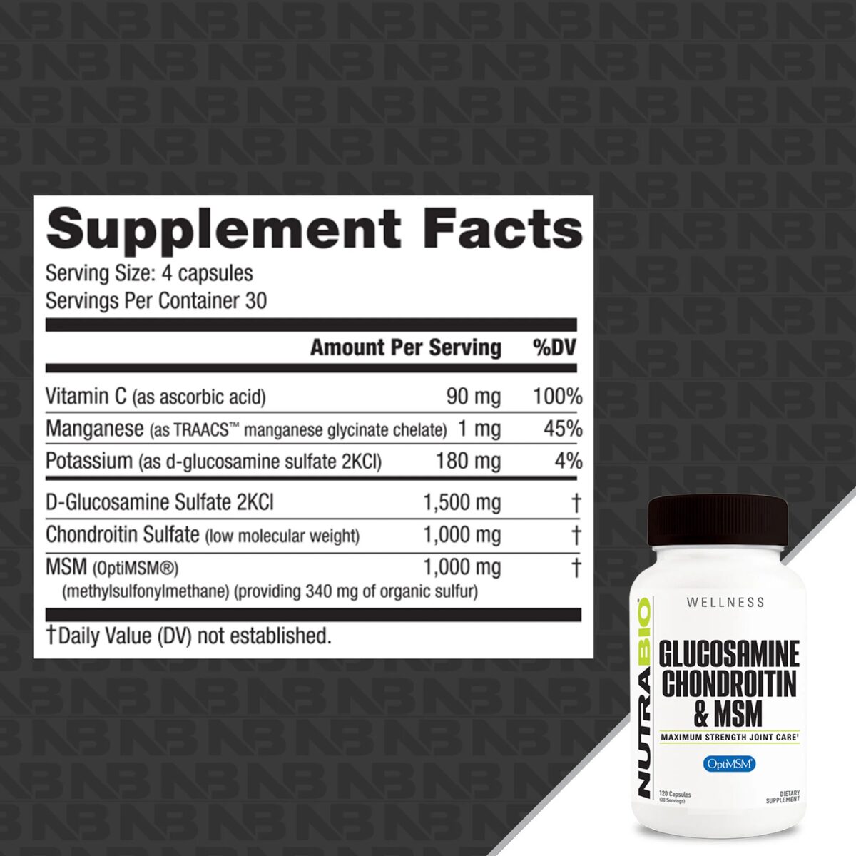 Glucosamina Condroitina OptiMSM Supp Fact