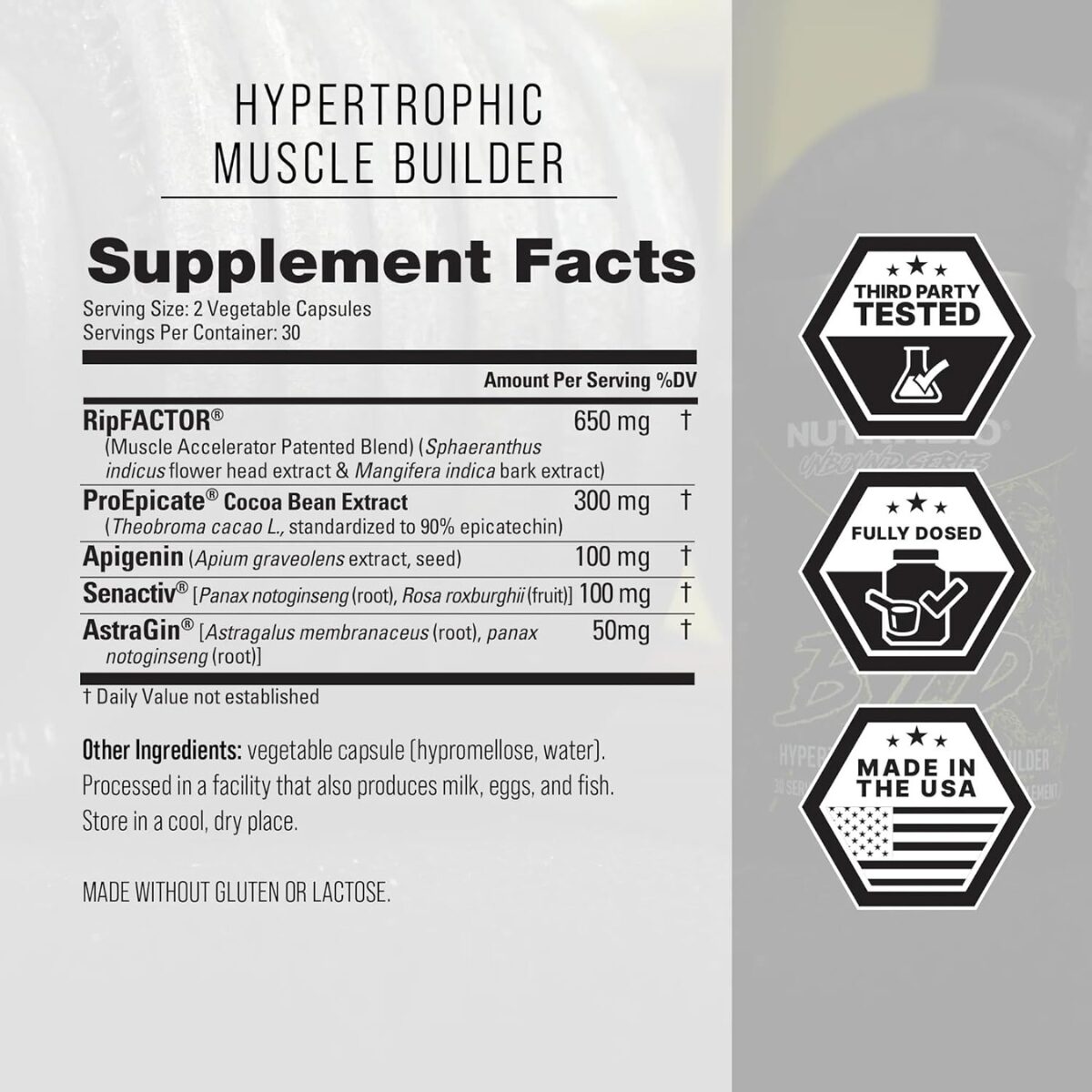 BYLD - NutraBio Supp Fact
