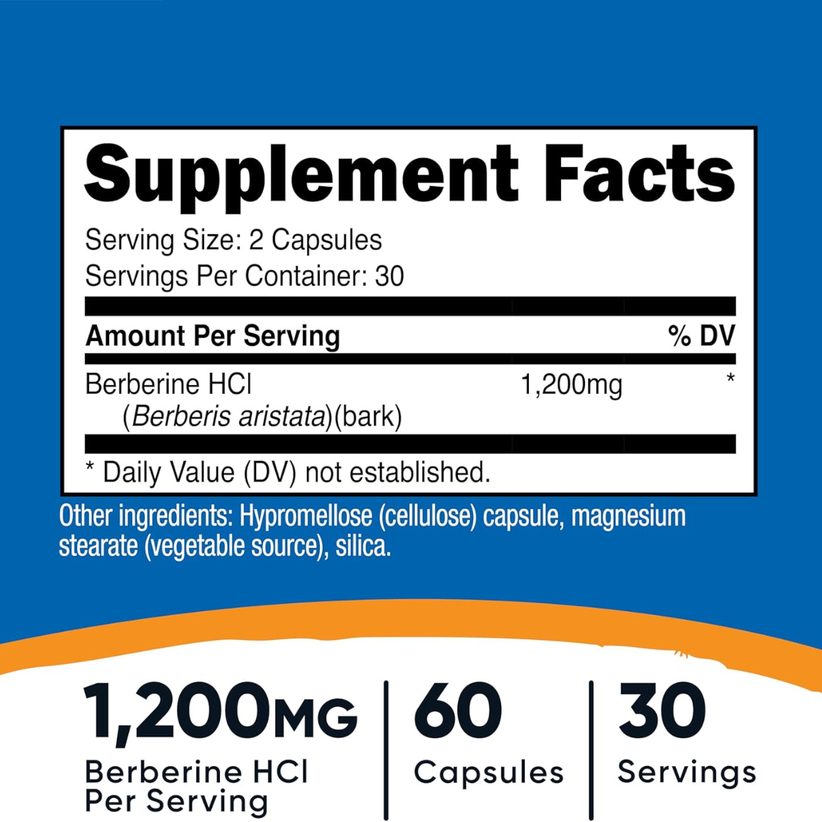 Berberina HCL Nutricost Supp Fact