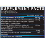Anabol Nighttime Supp Fact