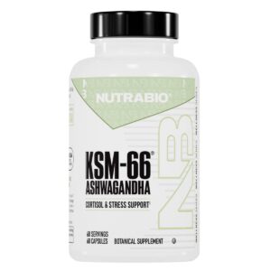Ashwagandha KSM-66 NutraBio 60 cápsulas suplemento adaptógeno