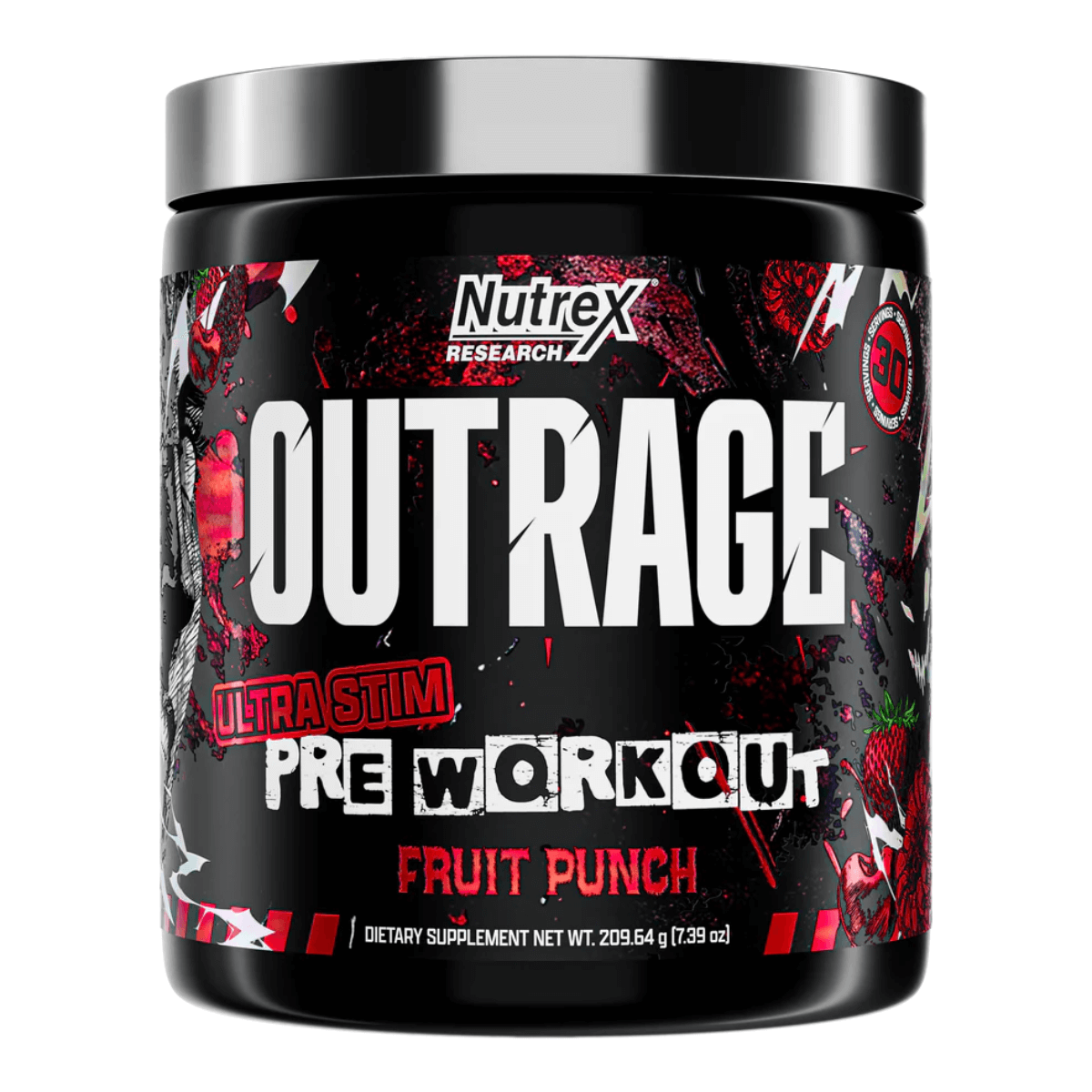 Nutrex OutRage Fruit Punch Nutrex Out Rage, Pre Entreno de 30 servidas