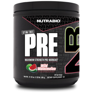 NutraBio Pre Entreno sin Estimulantes botella frontal