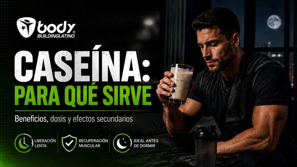 Proteína de caseína, vaso de leche y atleta preparándose para descansar