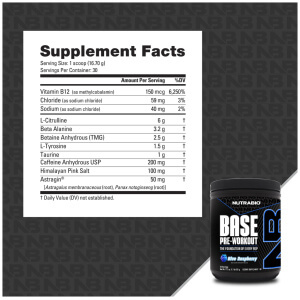 Pre Entreno BASE NutraBio BP Supplement Facts