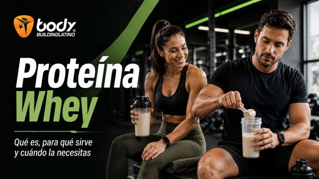 Atleta preparando proteína whey después de entrenar