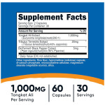 Nutricost Tongkat Ali 1000mg 60 Capsules Supp Fact