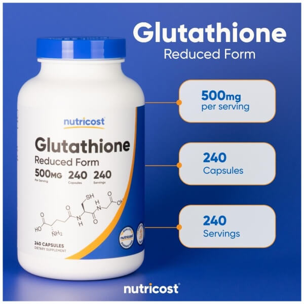 Nutricost Glutathione 500 mg 240 Capsulas
