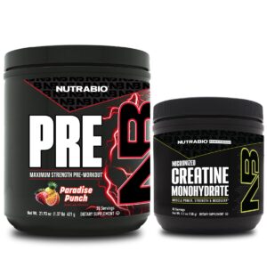 Combo NutraBio Pre-Entreno + Creatina 30 Servidas