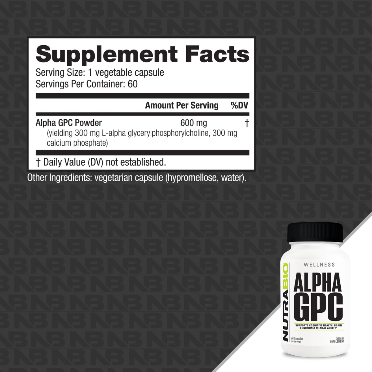 Alpha GPC 300mg - 60 capsulas