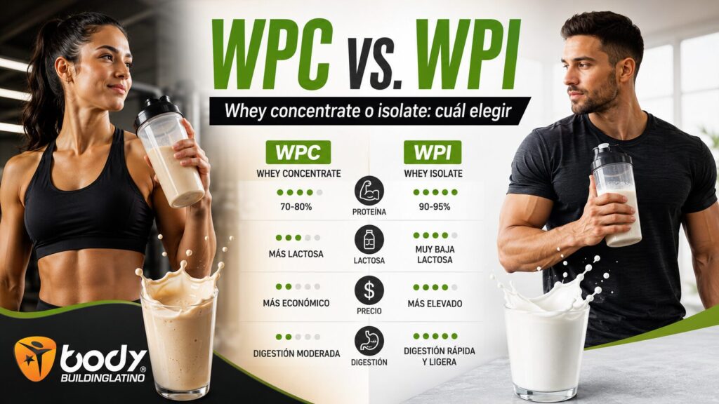 Comparación entre whey protein concentrate WPC y whey isolate WPI