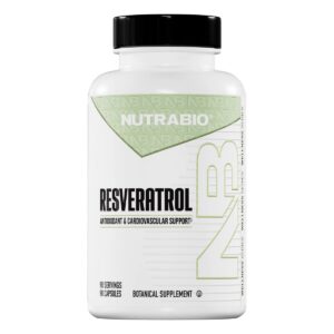 NutraBio Resveratrol 500 mg (98% Trans-Resveratrol) – 90 Caps