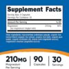 nutricost magnesio glicinato supp fact