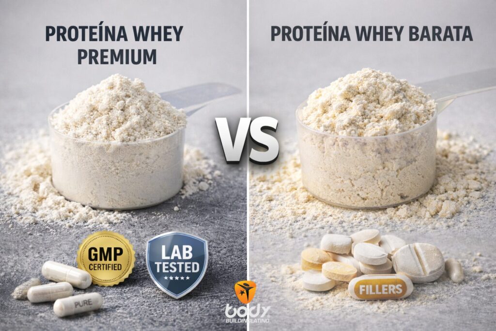 Comparación entre proteína whey premium y proteína barata en Panamá