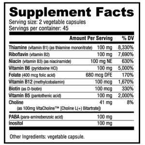 Vitamina B-100 Complex - 90 Caps | Kosher