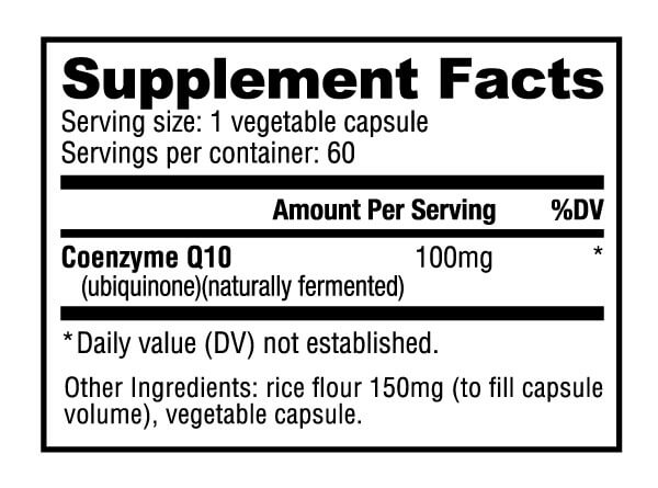 CoQ10 (100mg) 60 Vege Caps, Kosher CoQ10 (100mg) 60 Vege Caps, Kosher