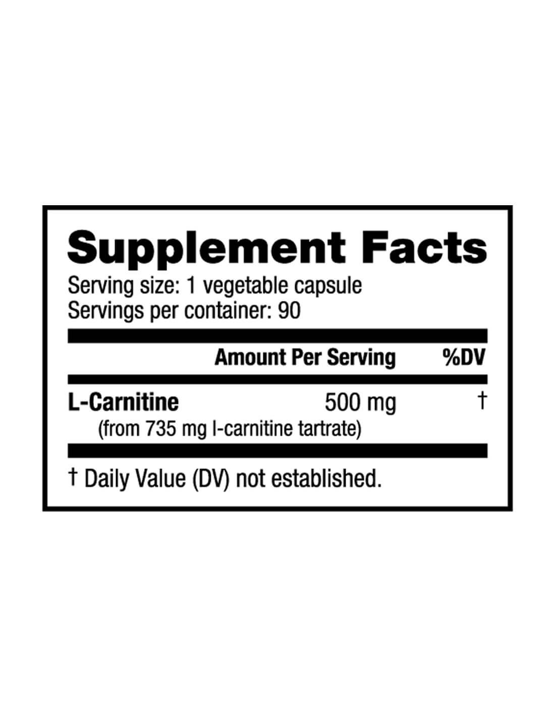 L-Carnitina 500 mg | Vege Caps, Kosher