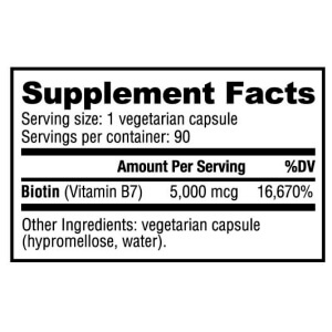 Biotina 5000 mcg (90 Vege Caps)